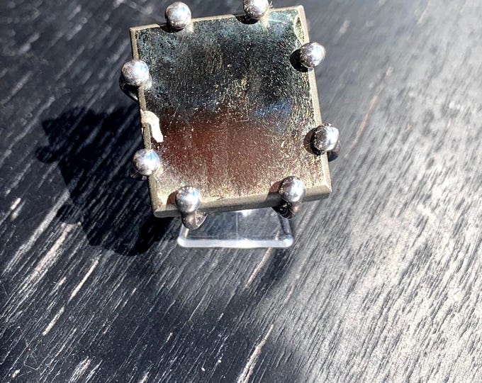 silver ring 925 with pyrite
