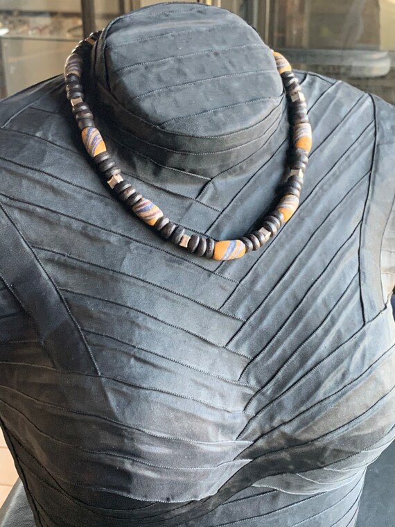Halskette mit Antiken Afrikanischen Chevron Perlen - image 5