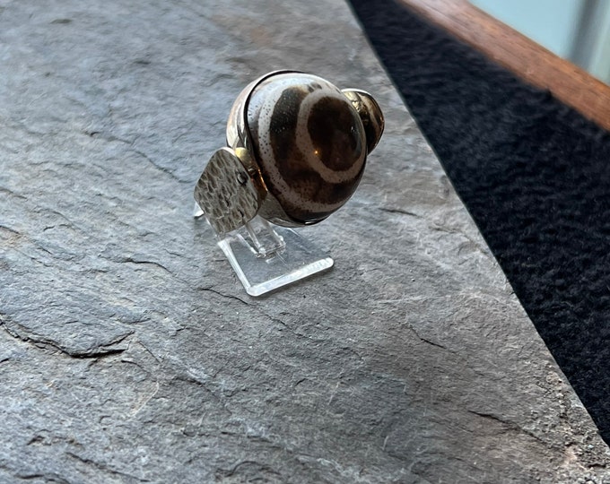 Horn silver ring