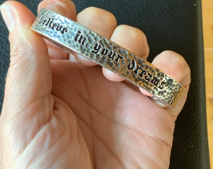 Silver bangle 925 believe in your dreams from Elf Craft