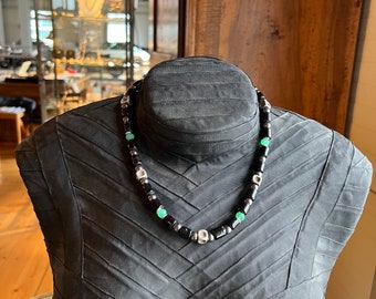 Onyx spinel pyrite necklace