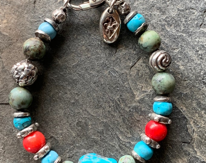 Silver bracelet 925 by Elf Craft with turquoise