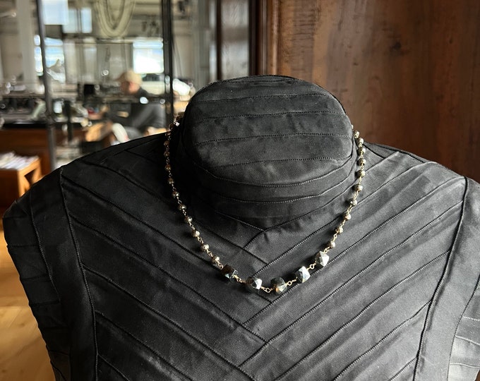 Pyrite necklace with gold