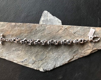 Silver skull bracelet