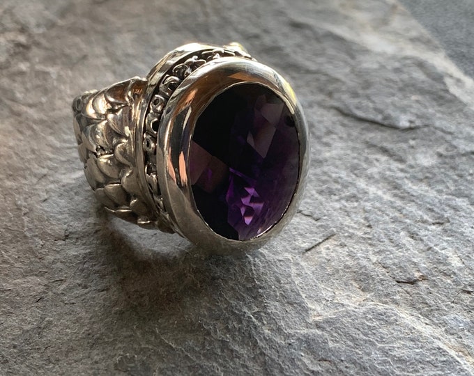Silver ring 925 with Amethyst Belleve in your dreams by Elf Craft
