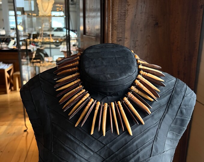 African wood and bone necklace collector's item