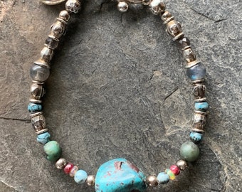 Silver bracelet 925 by Elf Craft with turquoise.