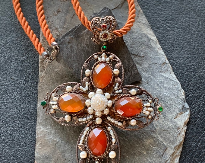 cross pendant with cord