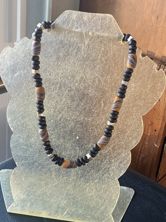 Halskette mit Antiken Afrikanischen Chevron Perlen - image 7