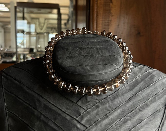 smoky quartz necklace with silver