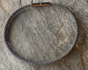 Ruthenium bracelet blackened silver