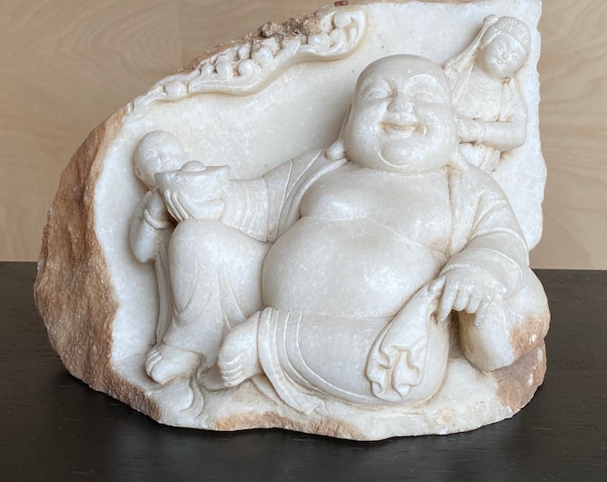 Joy Buddha / Laughing Buddha - white jade