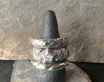 Silver ring 925 with zirconia star by Elf Craft