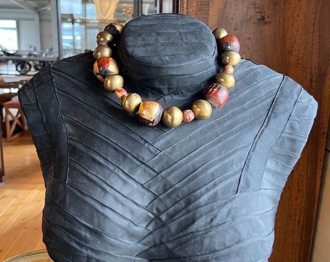 Buddha pearl necklace gold-plated