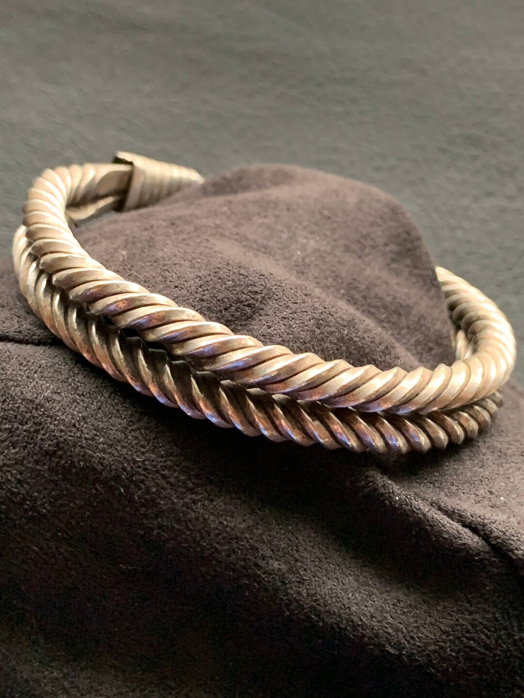 Braided Silver Bangle - Etsy