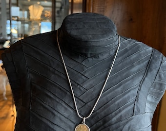 Silver chain with old French coin