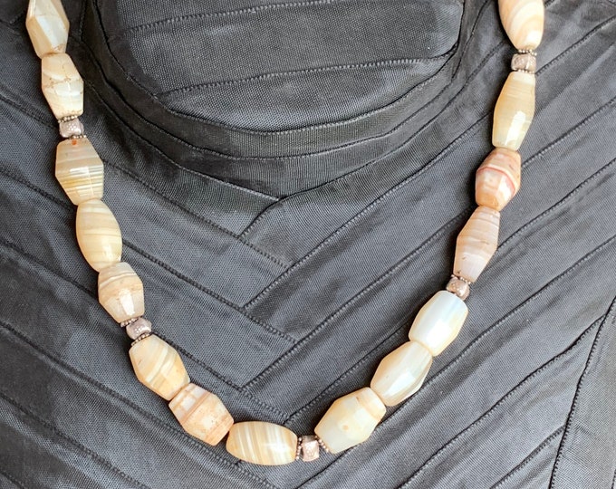 Jasper necklace with antique silver parts