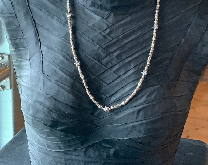 Silver chain 925 with stars white zirconia by Elf Craft