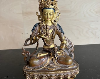 Tara sculpture brass gold leaf plated from Burma