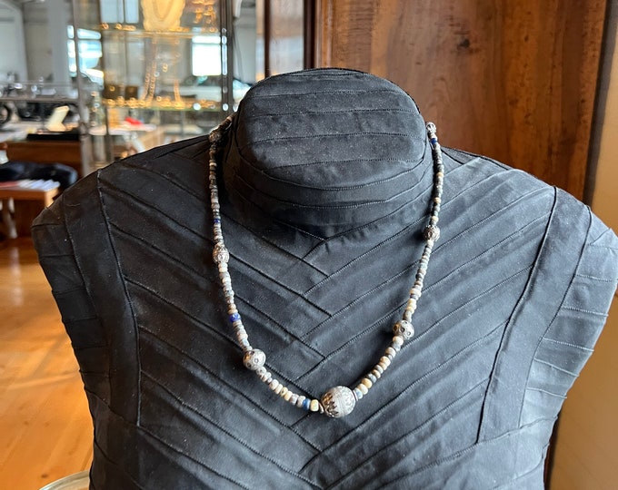 Handmade necklace with silver elements