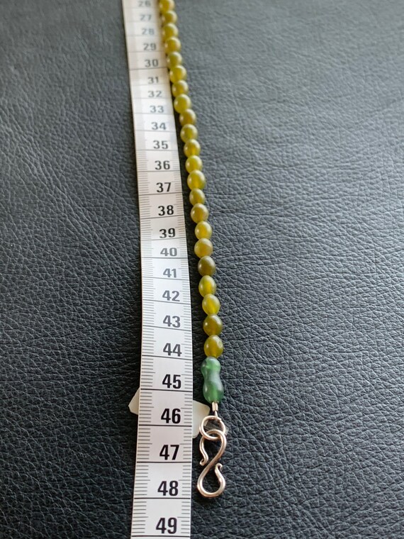 Edel Serpentin Halskette mit Silberverschluss Ant… - image 6
