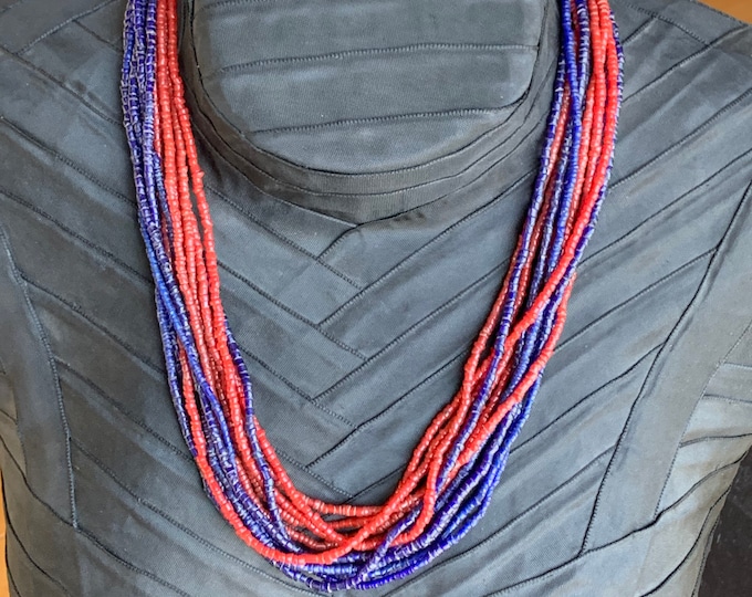 African Glass Bead Necklace Antique