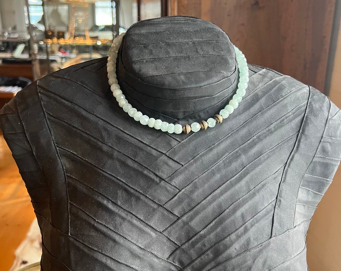 Aquamarine necklace with gold-plated silver