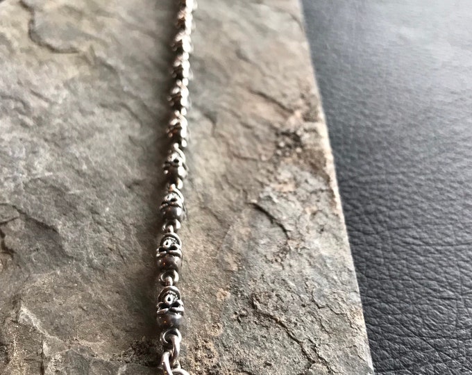 skull bracelet 925 silver