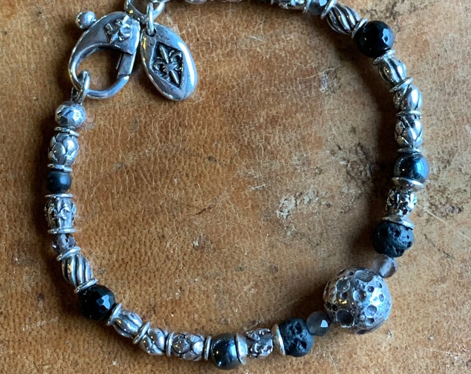 Silver bracelet 925 with onyx by Elf Craft