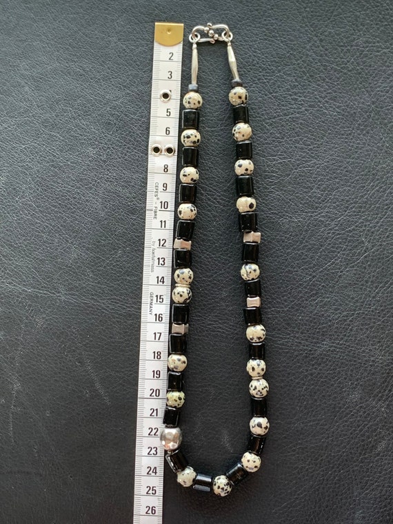 Halskette mit Dalmatiner Perlen, Antiken Silberte… - image 8