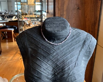 Amethyst necklace with antique silver elements