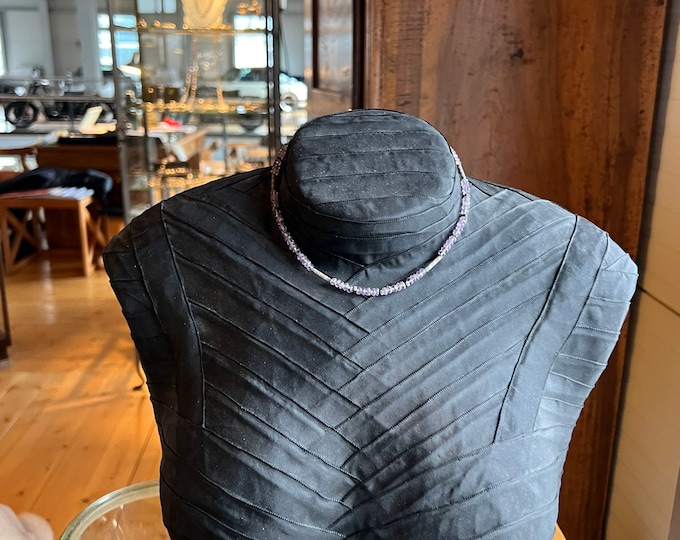 Amethyst necklace with silver elements antique
