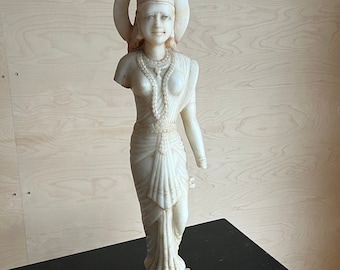 Indian goddess made of white jade