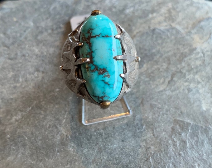 silver ring with turquoise