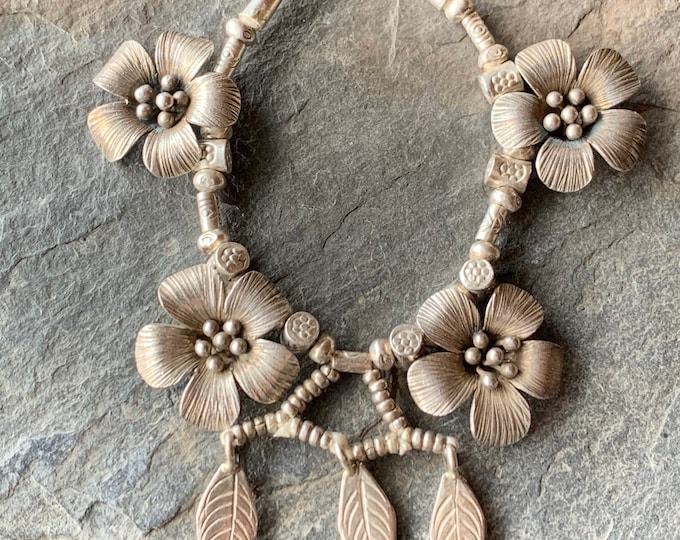 flower silver chain 925