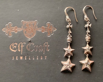Star earrings 925 silver with zirconia