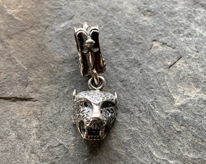 Leopard Pedant 925 Silver with Diamond Eyes by Elf Craft