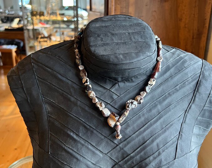 gemstone and glass necklace