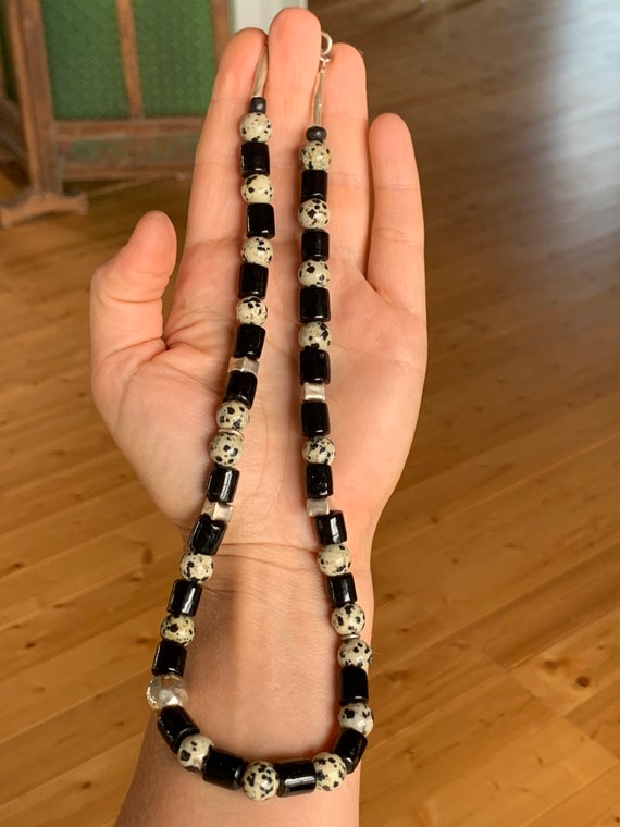 Halskette mit Dalmatiner Perlen, Antiken Silberte… - image 6