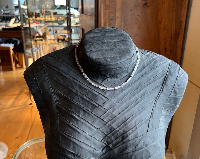 Amethyst necklace with silver elements