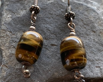 Tiger eye earrings 925