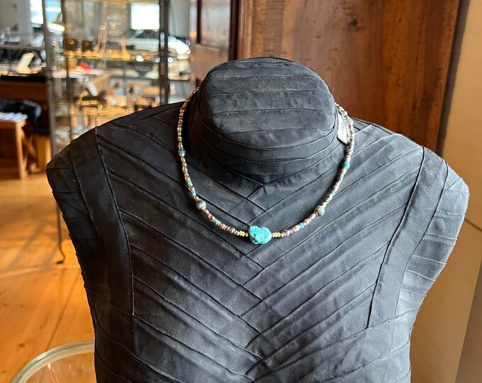 Necklace silver turquoise gemstone