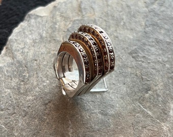 Garnet silver ring