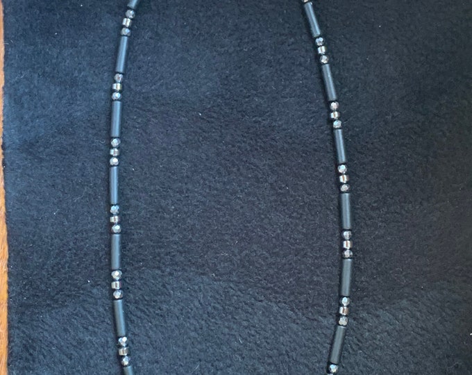 Necklace with Hematite and Onyx
