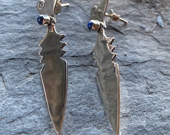 Earrings 925 silver with lapis lazuli stone