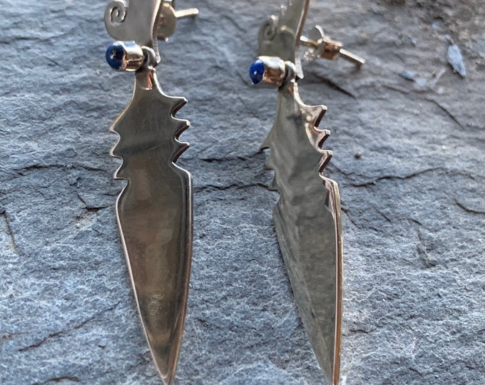 Earrings 925 silver with lapis lazuli stone