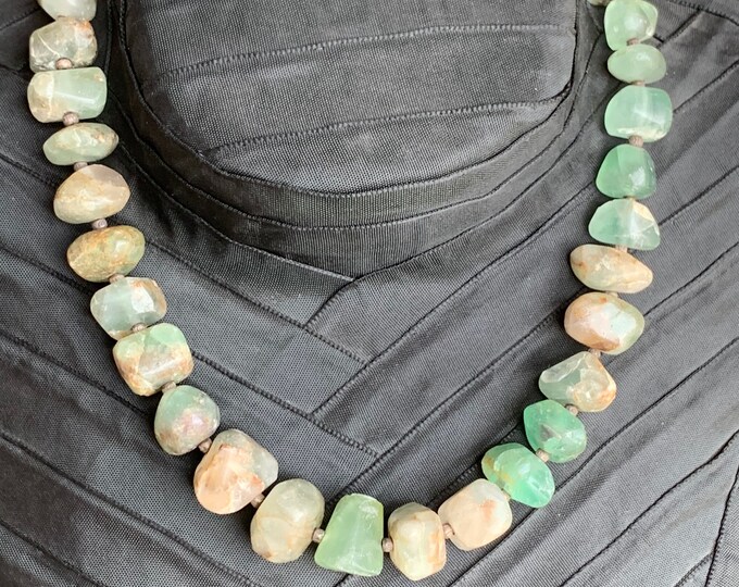 Fluorite necklace with silver beads