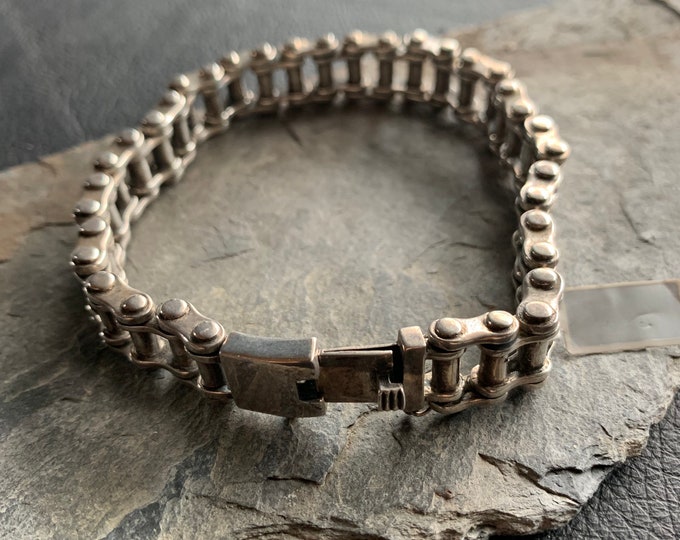 silver bracelet motorcycle chain