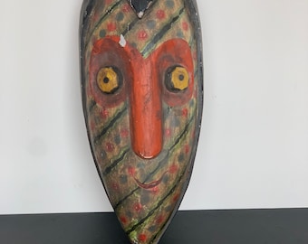 African hand-painted wooden mask
