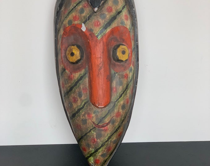 African hand-painted wooden mask